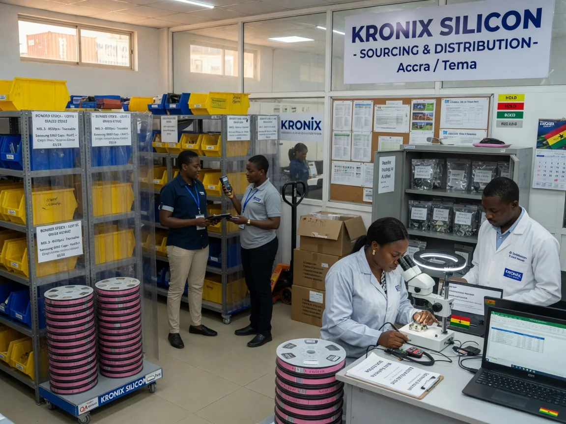Inventory and bonded-stocking programmes, Accra Ghana — kronix silicon bonded stock segregated lot shelving branded accra kronixsilicon, Accra Ghana