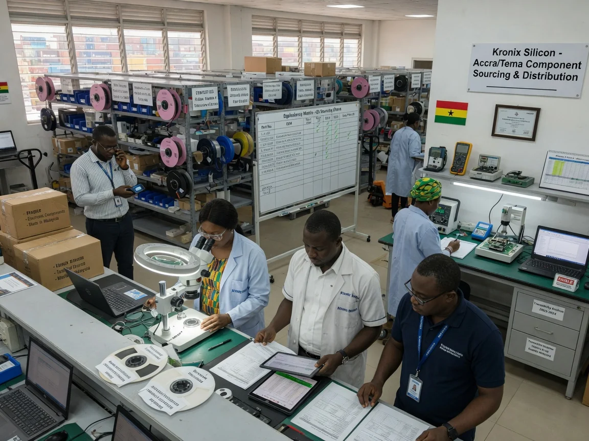 Technical sourcing advisory across the Ghana-Togo corridor — kronix silicon component equivalency engineering assessment branded tema kronixsilicon, Accra Ghana