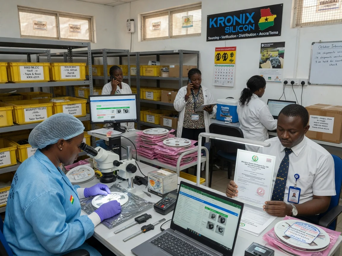 Inventory and bonded-stocking programmes, Accra Ghana — kronix silicon inbound verification manufacturer certification check branded accra kronixsilicon, Accra Ghana