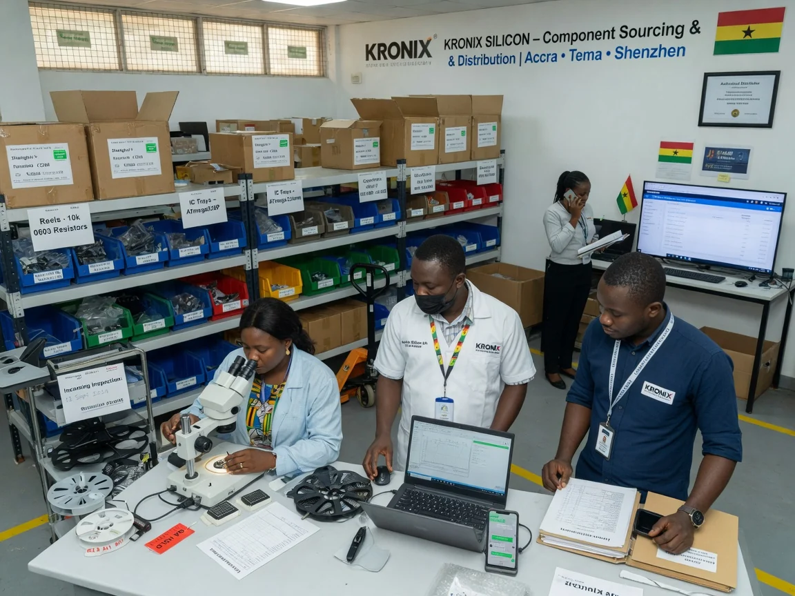 Electronic component sourcing and distribution in Africa — kronix silicon supply chain logistics coordination branded tema kronixsilicon, Accra Ghana