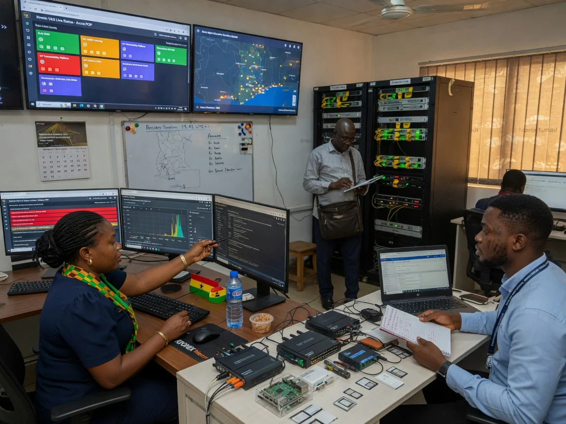 Managed connectivity and support in Ghana — kronix telecom incident response monitoring engineers branded accra kronixtelecom, Accra Ghana