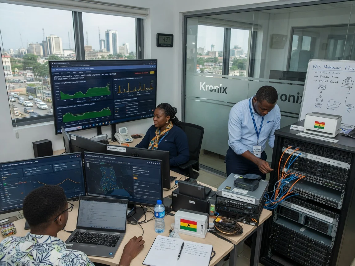 Activation de plateformes VAS au Ghana — kronix telecom vas platform ussd mobile money middleware branded accra kronixtelecom, Accra Ghana