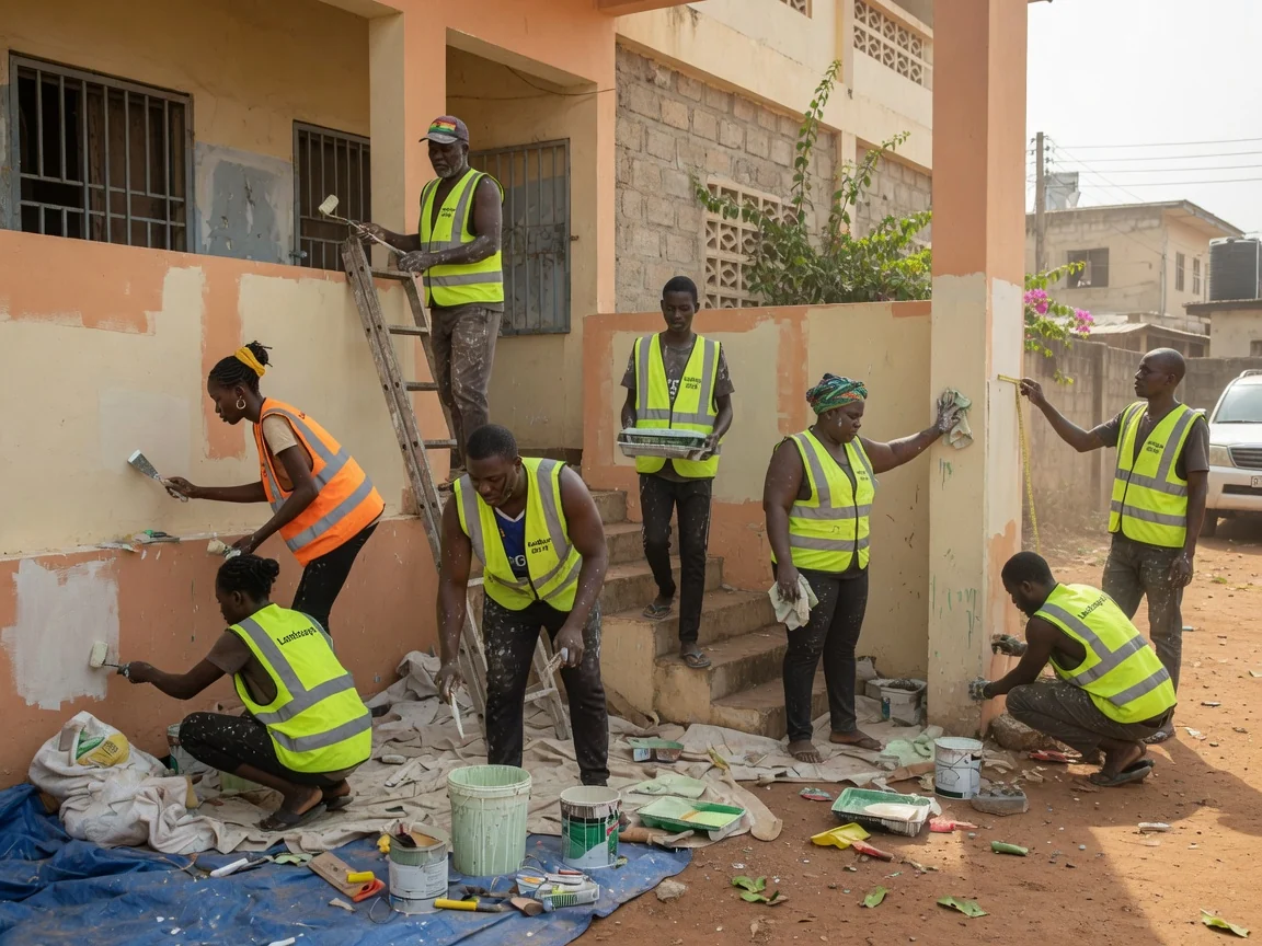 Commercial and estate grounds maintenance in Ghana — estate landscape design build water feature hardscape east legon accra landscapegh, Accra Ghana