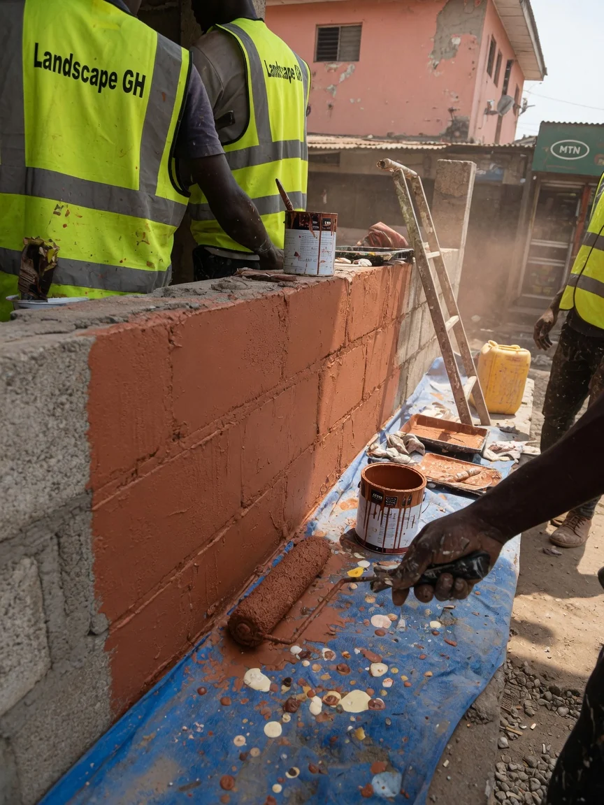 Signature hospitality landscape design and maintenance in Ghana — hotel arrival court garden bed grounds care detail accra landscapegh, Accra Ghana