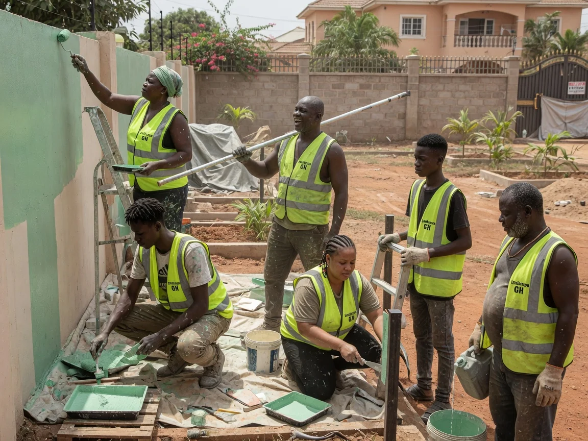 Estate and gated-community grounds management in Ghana — landscape gh estate grounds management common area gated community east legon accra landscapegh, Accra Ghana