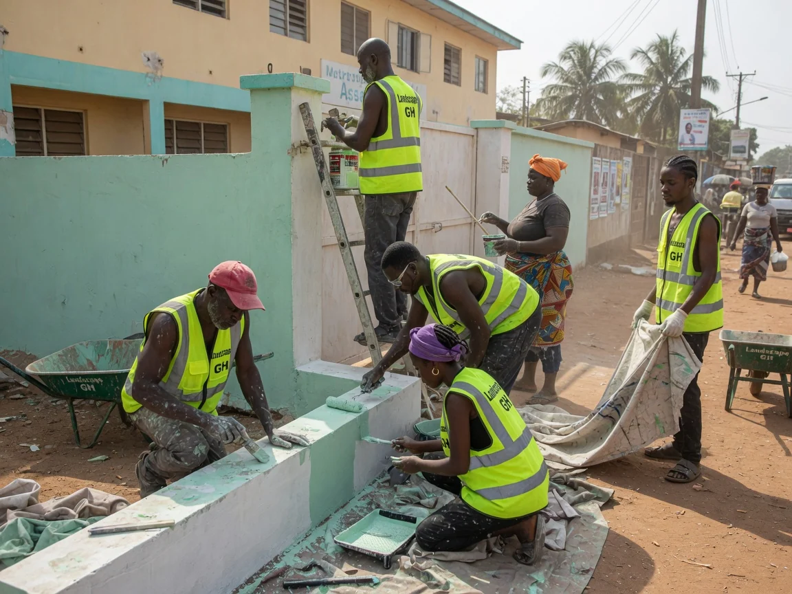 Grounds-maintenance contract work in Ghana — landscape gh grounds maintenance contract team scheduled visit corporate campus accra landscapegh, Accra Ghana