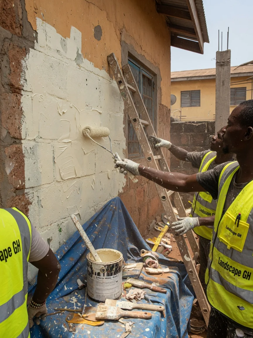 Entretien paysager à long terme et établissement au Ghana — long term planting establishment tree care detail accra landscapegh, Accra Ghana