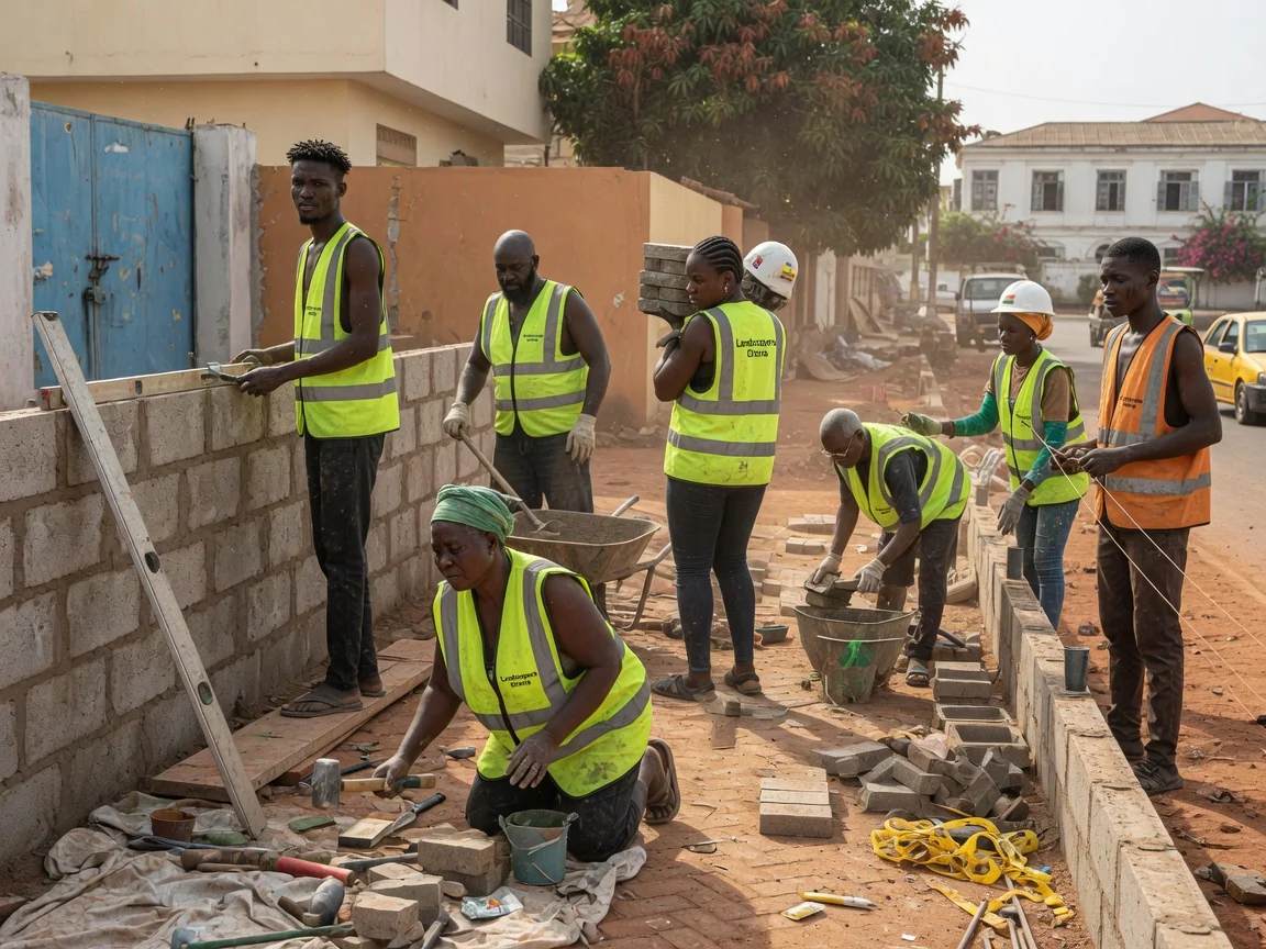 Hardscape construction in Accra — finished paved patio path edging cantonments accra landscapersghana, Accra Ghana
