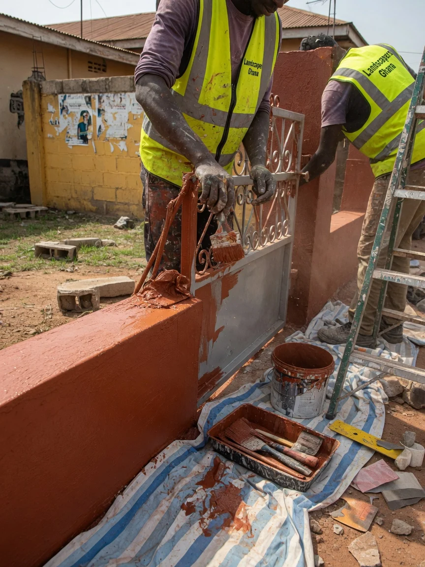Garden design and installation in Accra — garden installation paving edging drainage detail accra landscapersghana, Accra Ghana