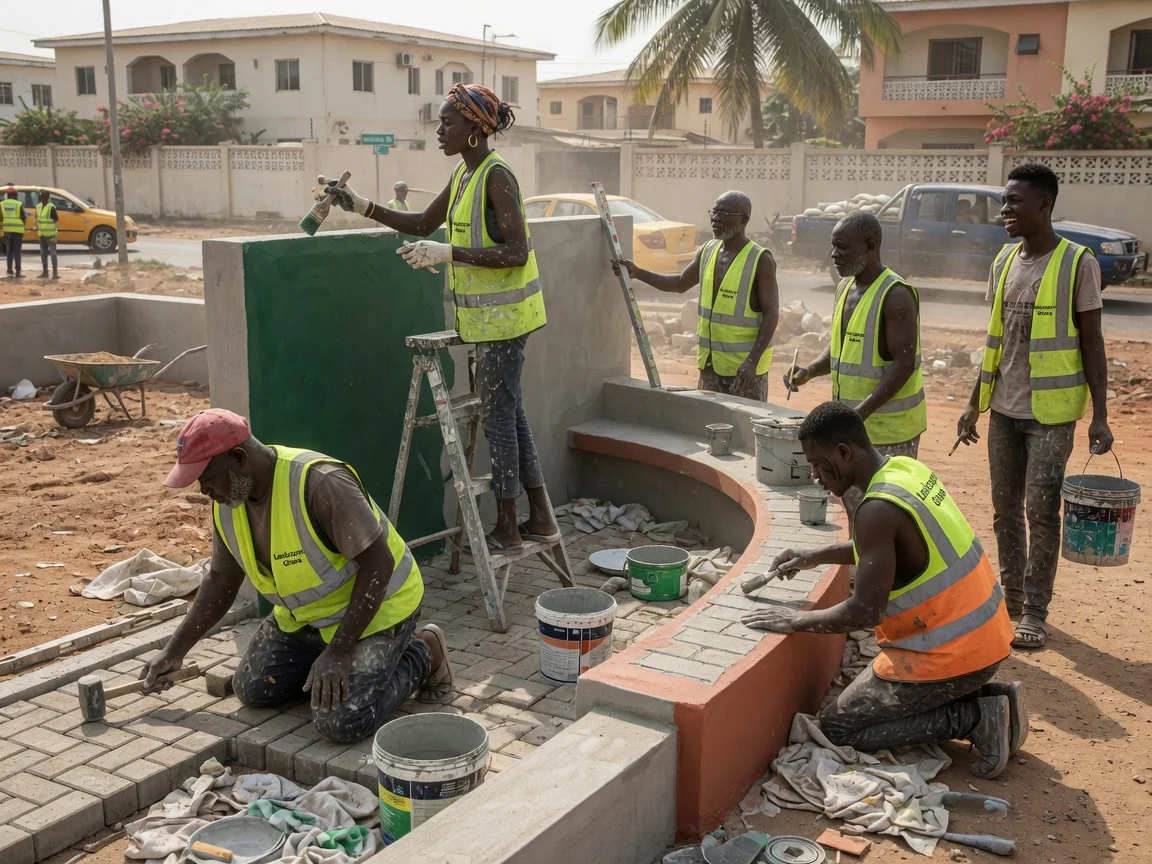 Hardscape elements in Accra — hardscape driveway paving build airport residential accra landscapersghana, Accra Ghana