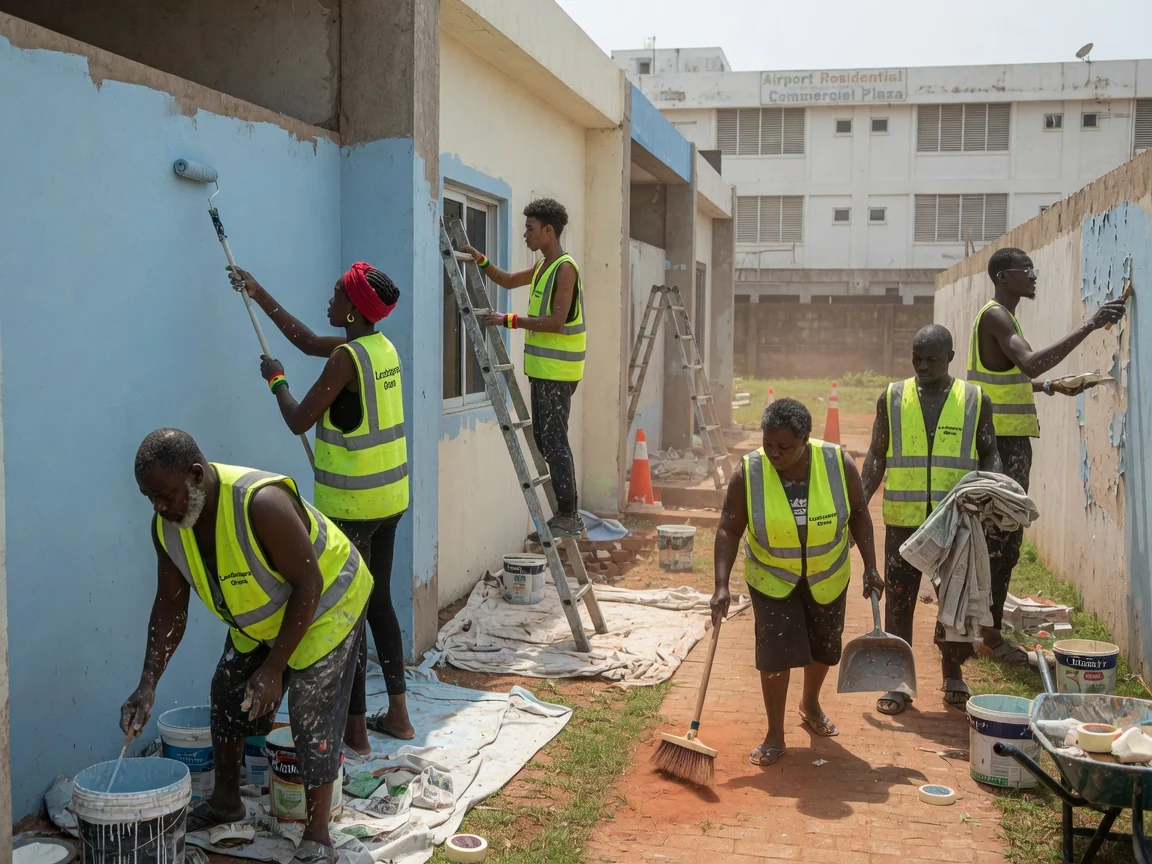 Commercial grounds maintenance in Accra — institutional grounds lawn care irrigation check airport residential accra landscapersghana, Accra Ghana