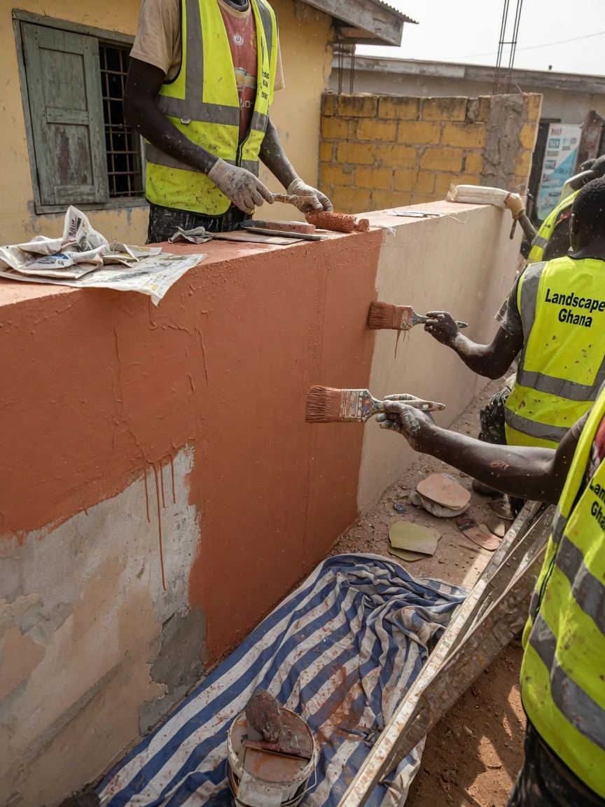 Landscape design and build in Accra — landscape construction paving drainage groundwork detail accra landscapersghana, Accra Ghana
