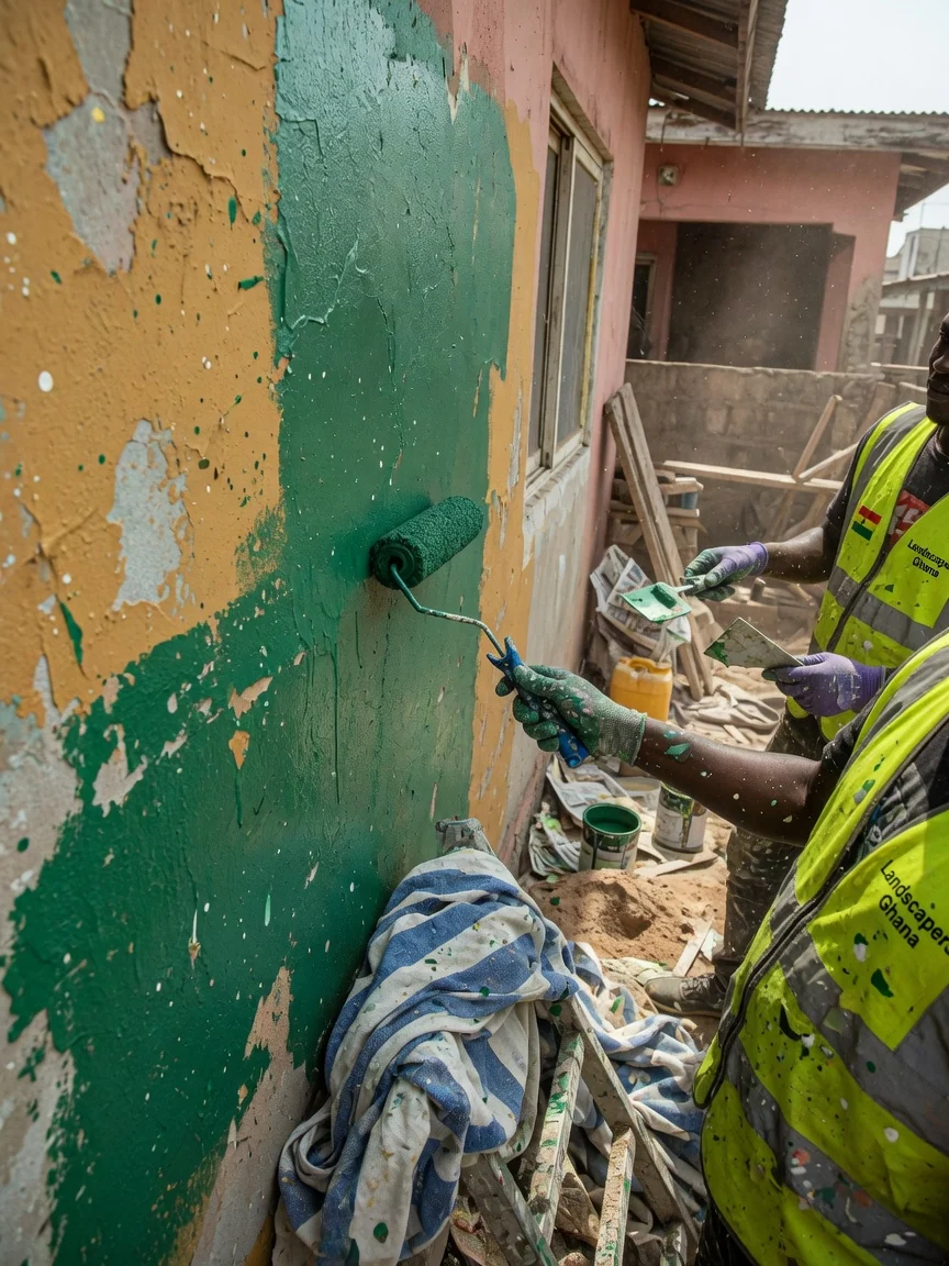 Lawn care and maintenance in Accra — landscaped lawn feeding weed control detail cantonments accra landscapersghana, Accra Ghana