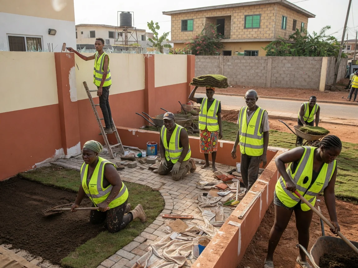 What landscaping costs in Ghana — design, hardscape, and lawn — landscaping cost quote design hardscape lawn itemised east legon accra landscapersghana, Accra Ghana