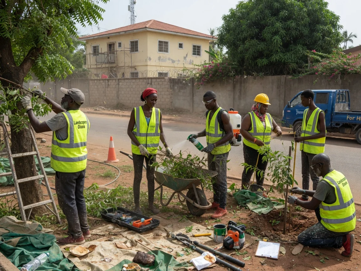 Tree and shrub care in Accra — safe tree removal stump grinding airport residential accra landscapersghana, Accra Ghana