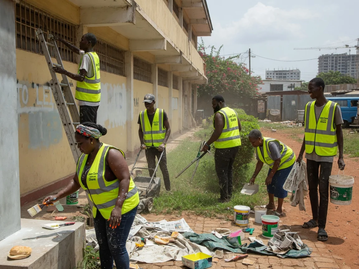 Commercial property grounds maintenance in Accra — carpet grass commercial grounds kept healthy after service accra lawncareghana, Accra Ghana
