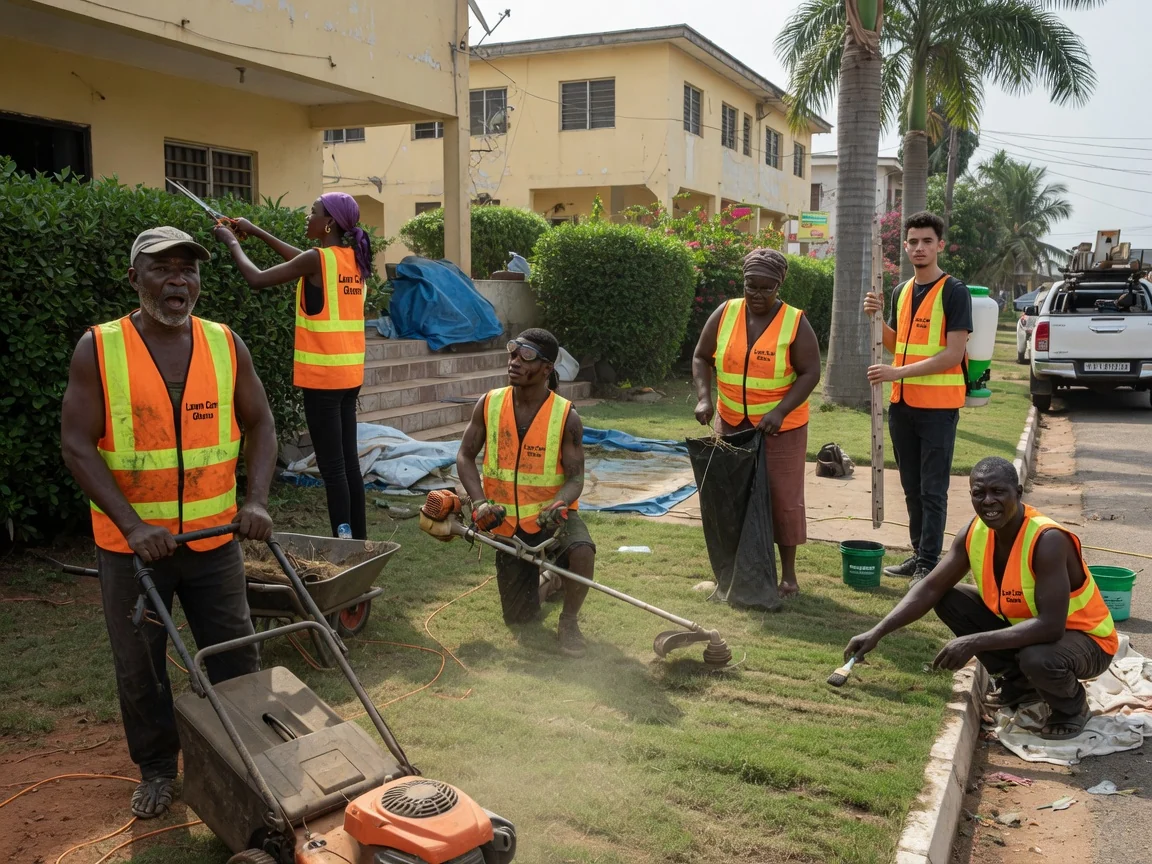 Scheduled lawn care programmes in Accra — carpet grass lawn kept consistent standard after scheduled visit cantonments accra lawncareghana, Accra Ghana