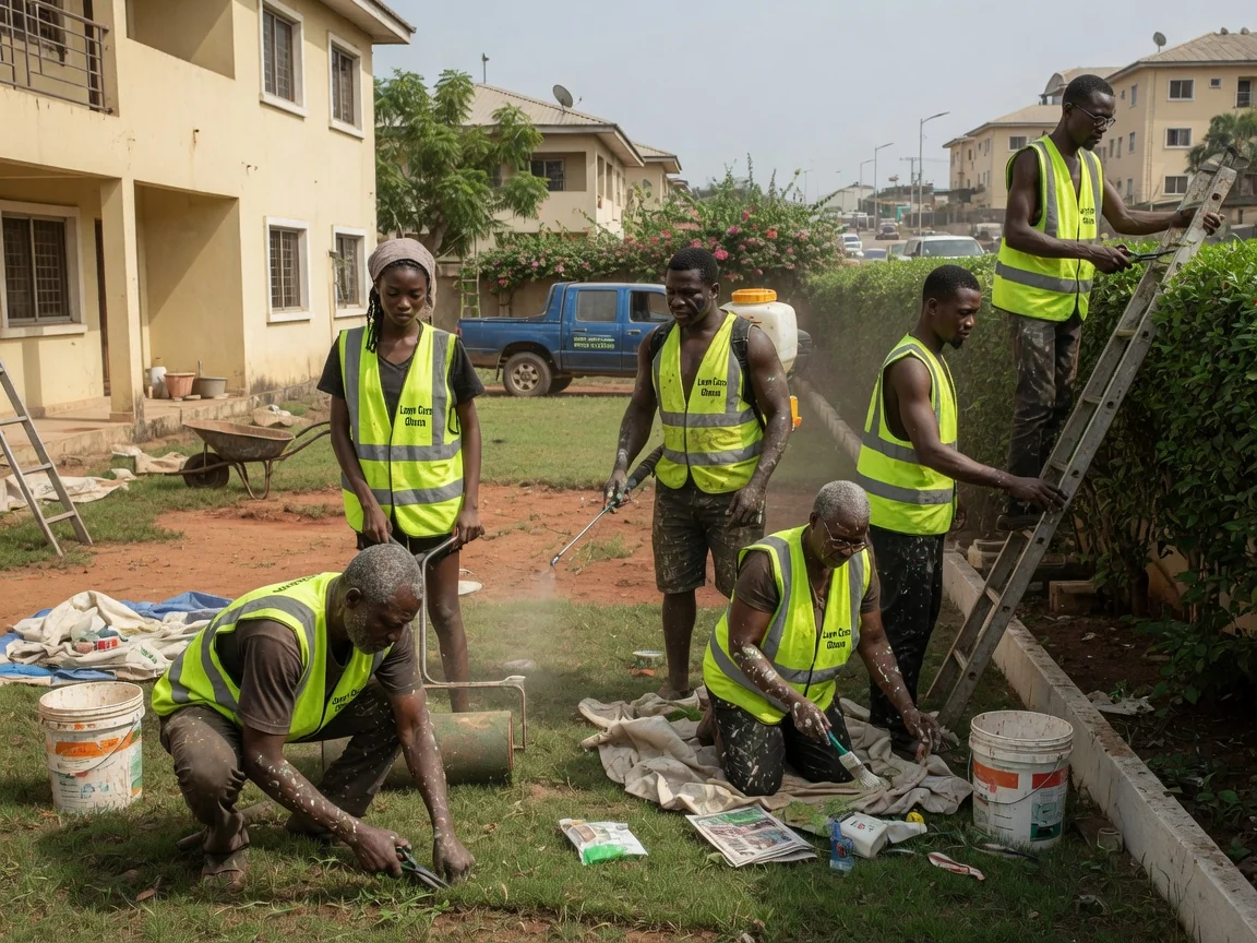 Long-term reliable lawn care backed by a workmanship commitment in Accra — carpet grass lawn kept healthy over years airport residential accra lawncareghana, Accra Ghana