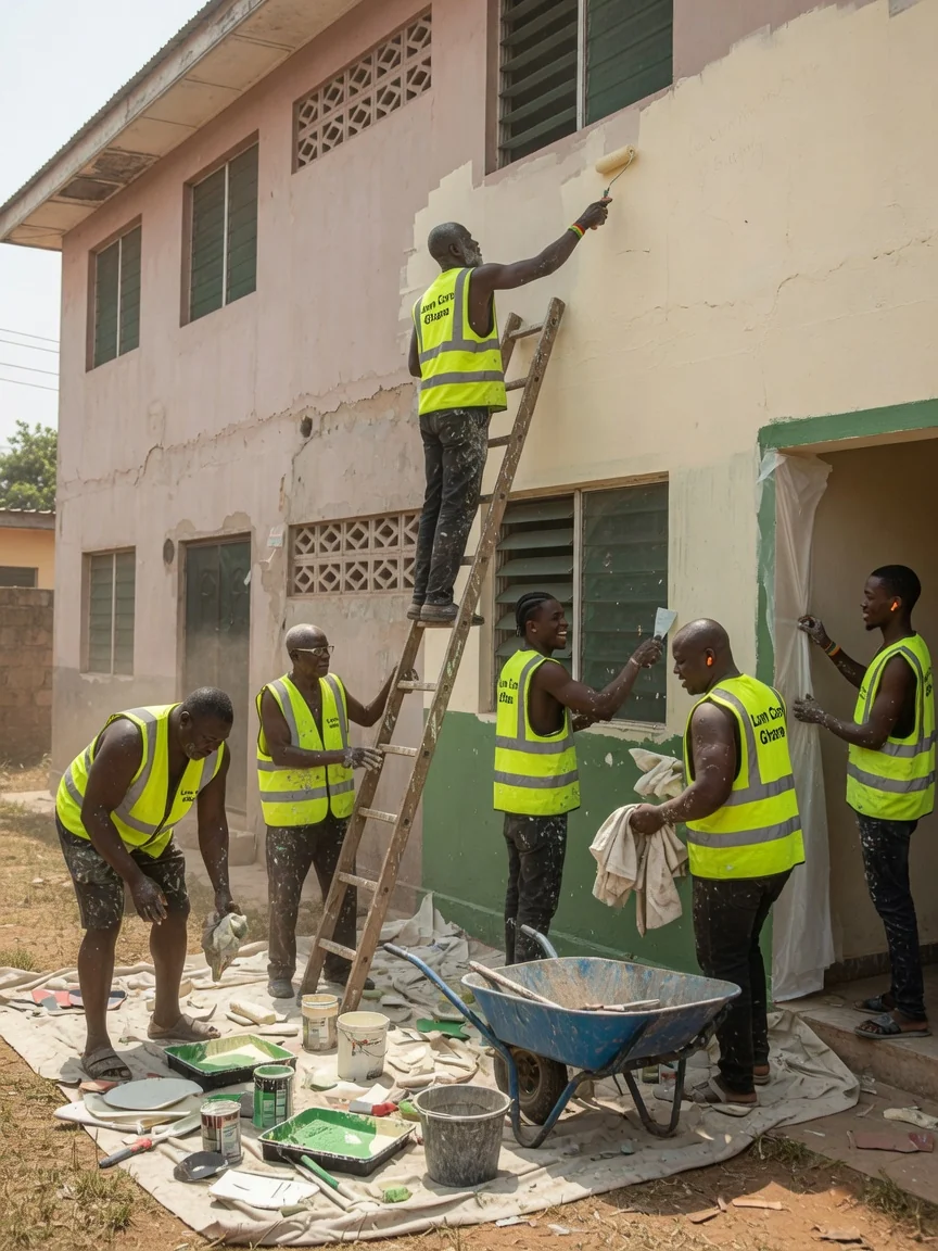 Lawn mowing and edging in Accra — carpet grass lawn neat cut height after mowing cantonments accra lawncareghana, Accra Ghana