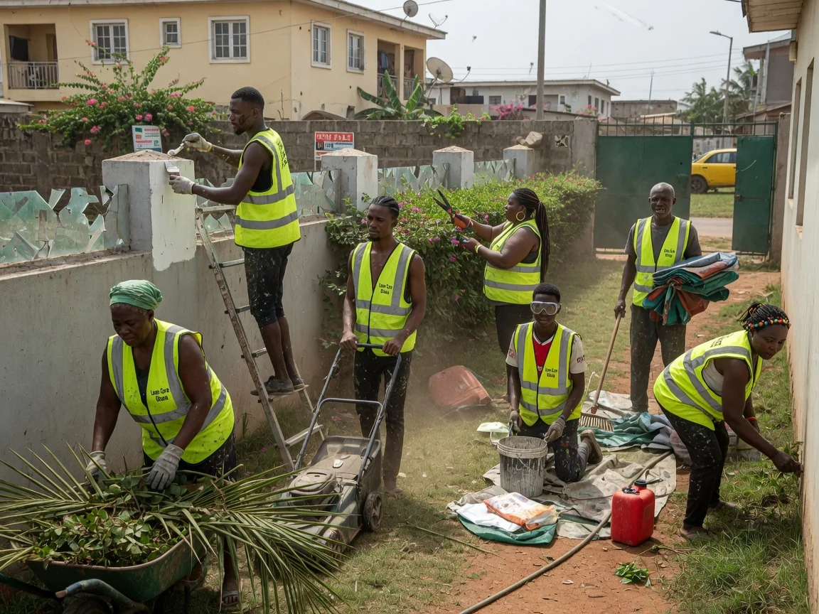 Garden maintenance in Accra — garden maintenance hedge trimming shrub pruning airport residential accra lawncareghana, Accra Ghana