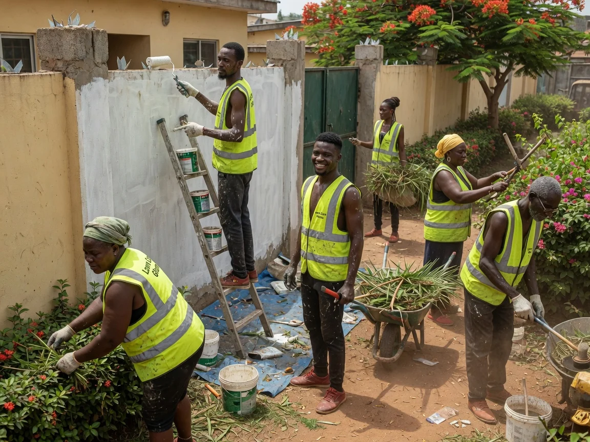 Garden maintenance in Accra — garden maintenance tidy beds borders after service cantonments accra lawncareghana, Accra Ghana
