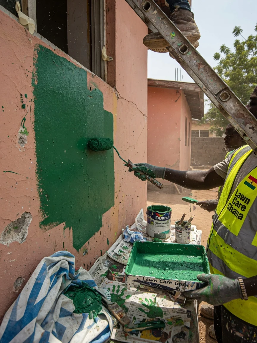 Lawn care and garden maintenance in Accra — garden maintenance weeding bed care detail accra lawncareghana, Accra Ghana