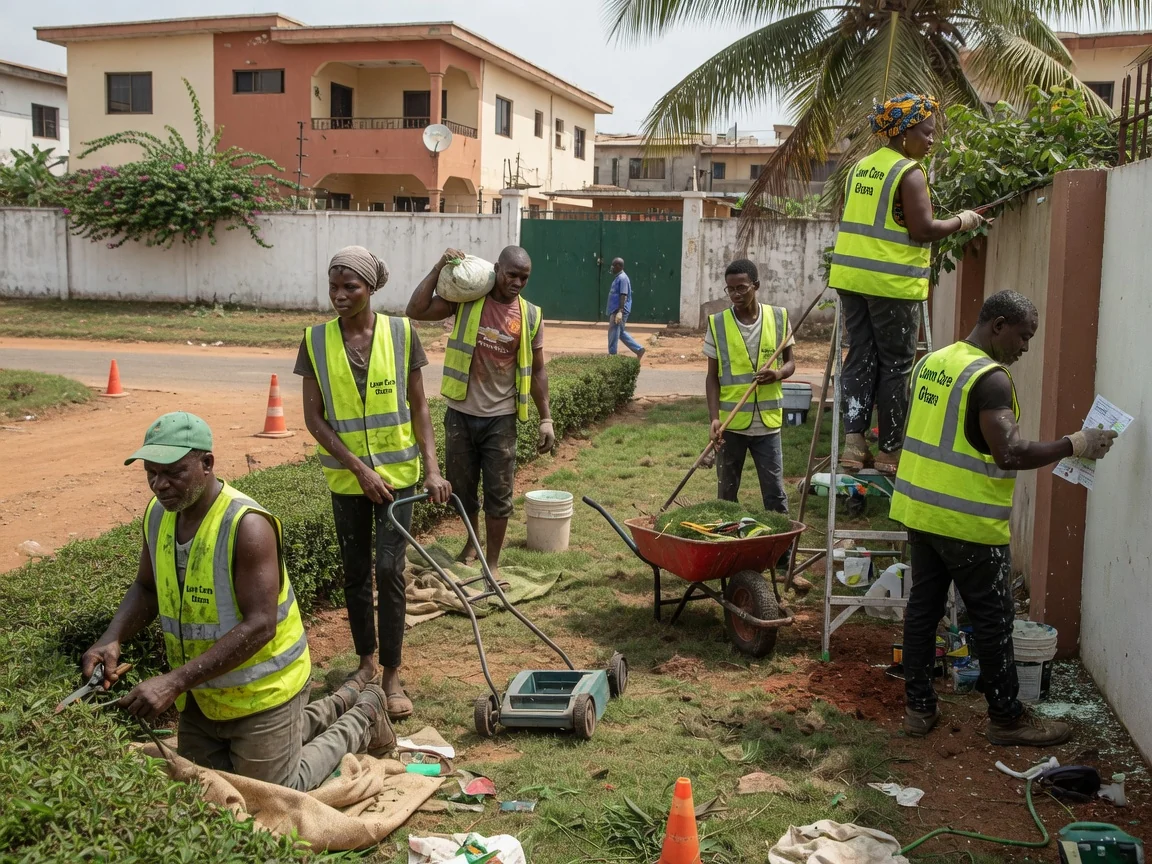 Monthly lawn care plans in Accra — monthly lawn care plan fixed schedule residential lawn east legon accra lawncareghana, Accra Ghana