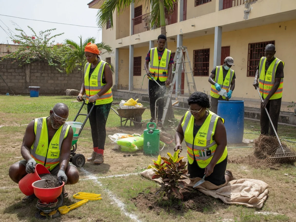 Plant health care and lawn feeding in Accra — plant health care lawn feeding treatment trasacco accra lawncareghana, Accra Ghana
