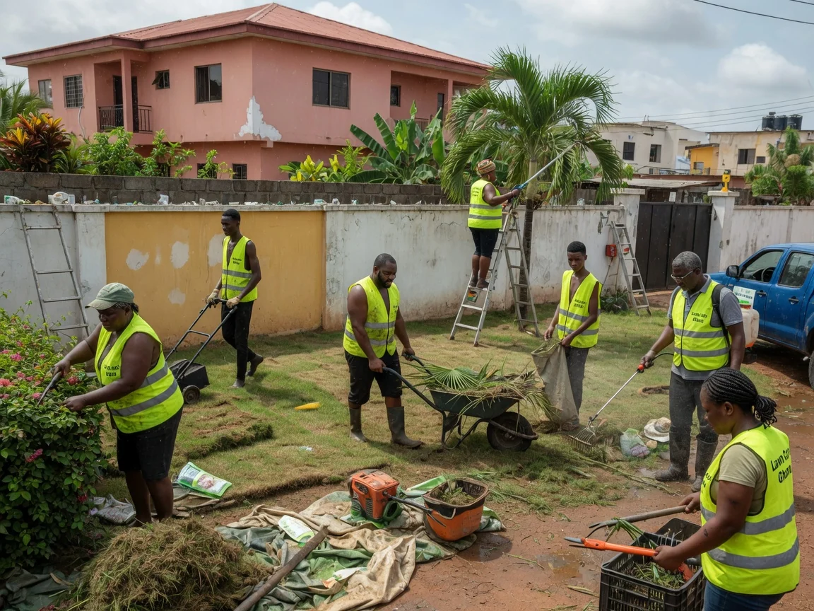Seasonal lawn care across the rains and dry season in Accra — seasonal care routines rainy season mowing weeding east legon accra lawncareghana, Accra Ghana