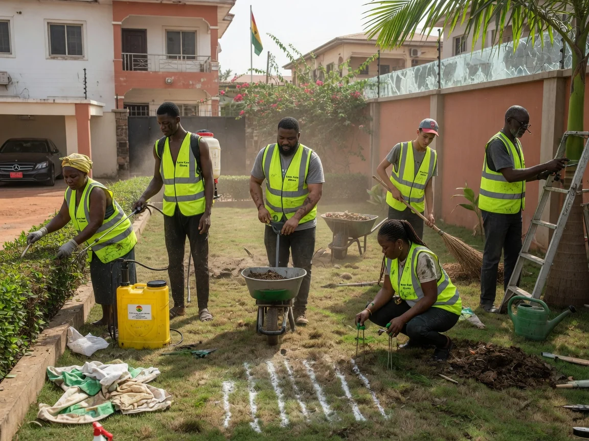 Plant health care and lawn feeding in Accra — soil root care aeration healthy lawn airport residential accra lawncareghana, Accra Ghana