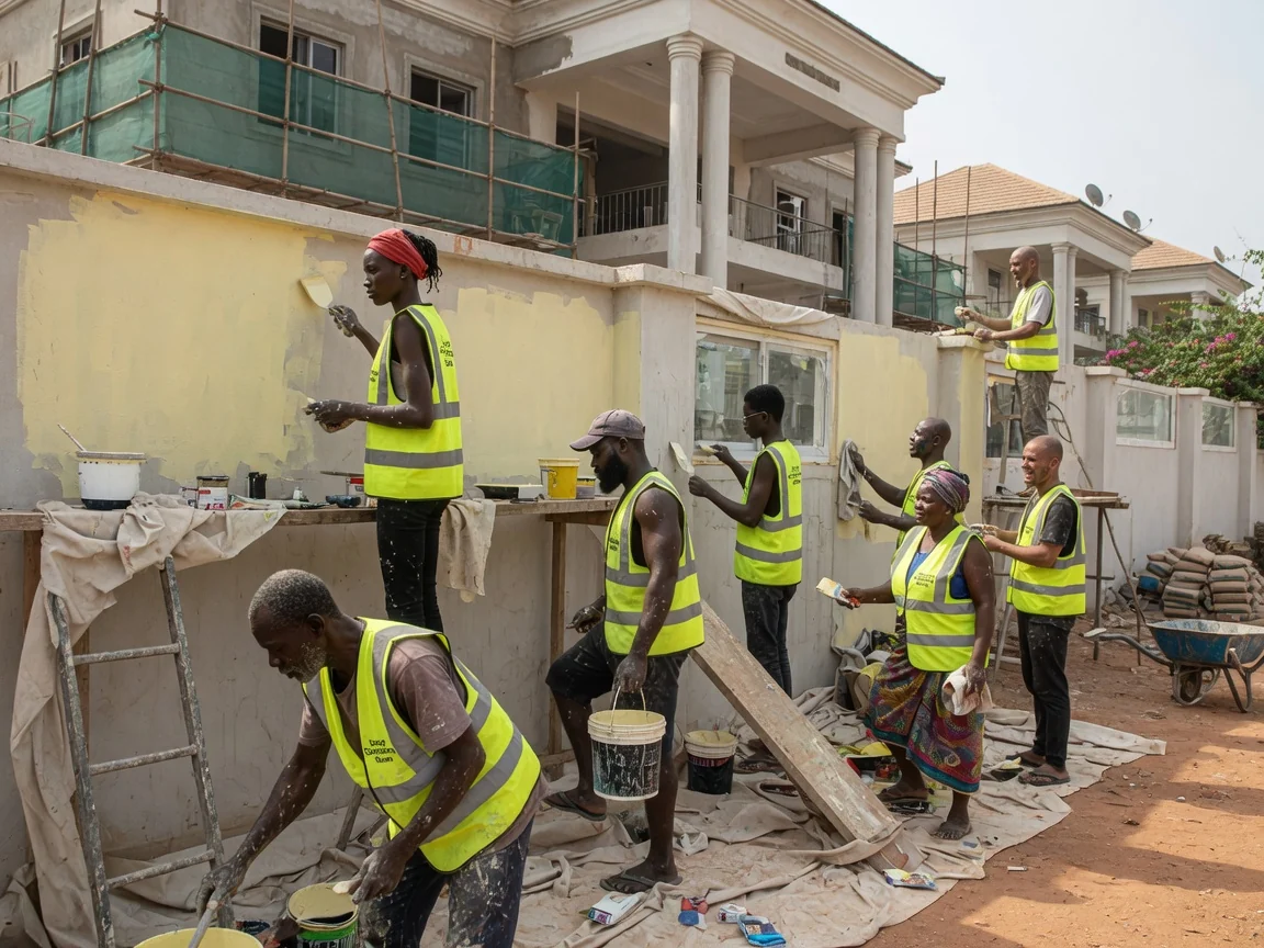 Ambassadorial residence build in Accra — ambassadorial residence secure perimeter construction progress cantonments accra luxurycontractorsghana, Accra Ghana