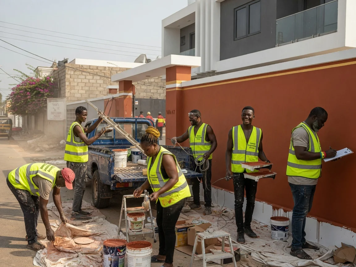 Bespoke villa renovation in Accra — bespoke villa renovation premium interior strip out progress east legon luxurycontractorsghana, Accra Ghana