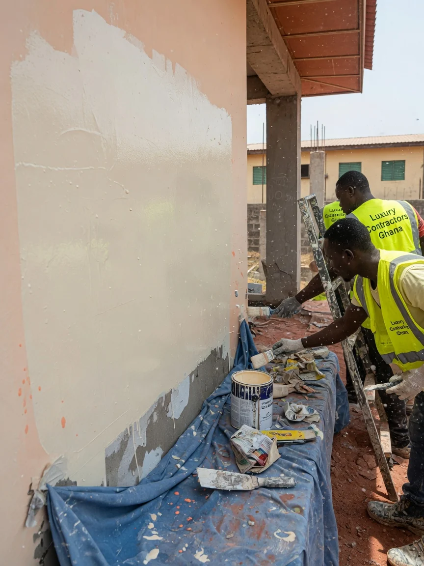 Luxury construction project in Accra — international standard marble finish premium interior detail accra luxurycontractorsghana, Accra Ghana