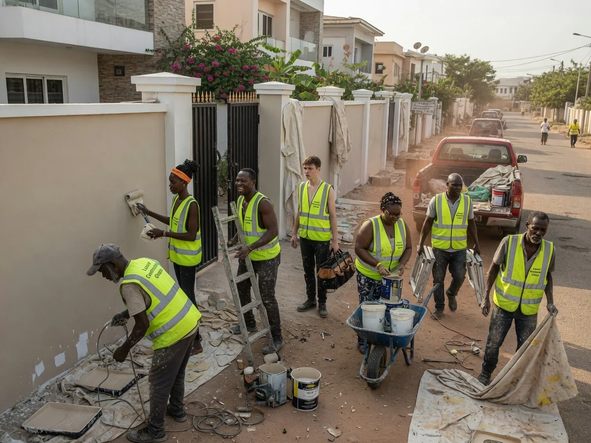 Presidential-standard villa build in Accra — presidential standard villa construction progress cantonments accra luxurycontractorsghana, Accra Ghana