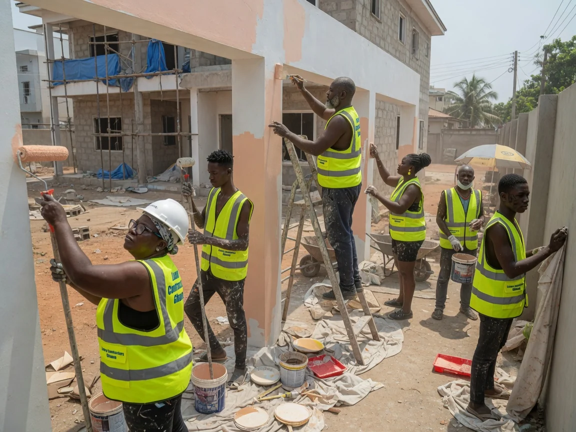 Private estate development in Accra — private gated estate masterplan infrastructure progress accra luxurycontractorsghana, Accra Ghana