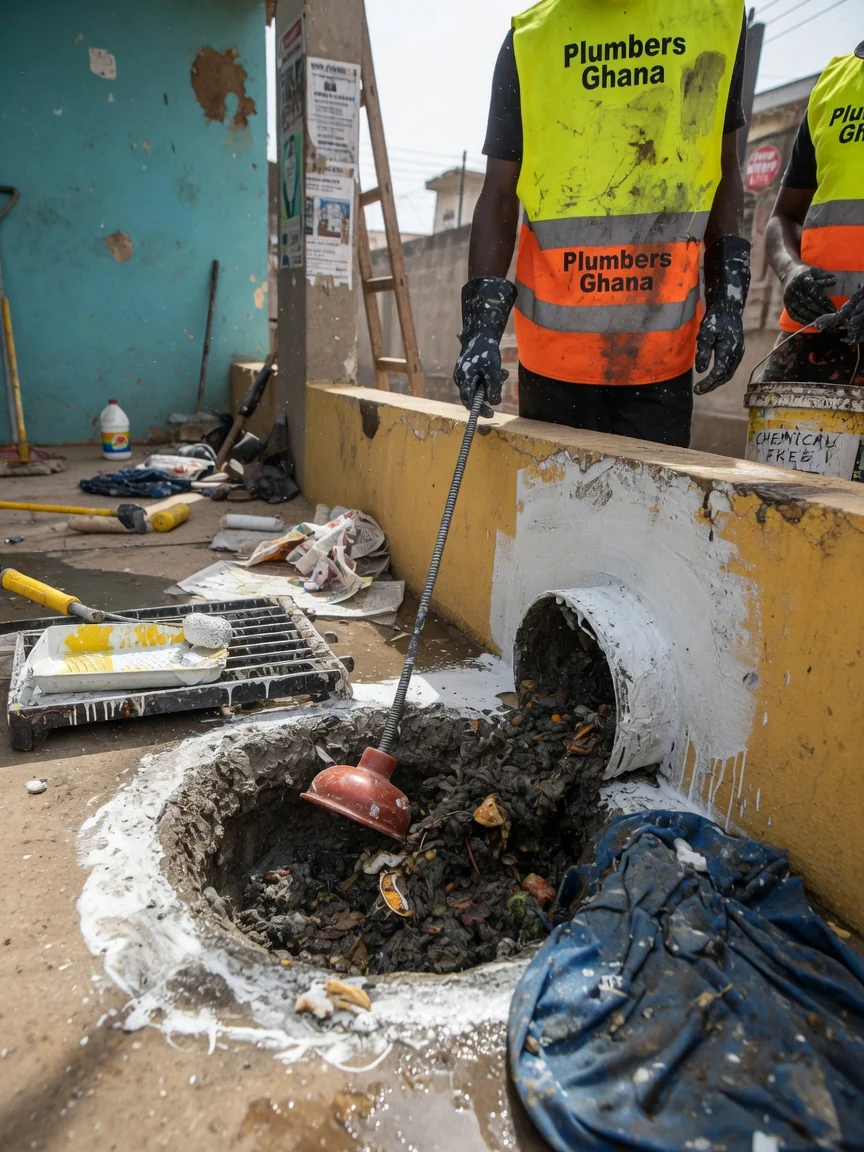 Drain unblocking in Accra — cctv drain camera survey inspection detail plumbersghana, Accra Ghana