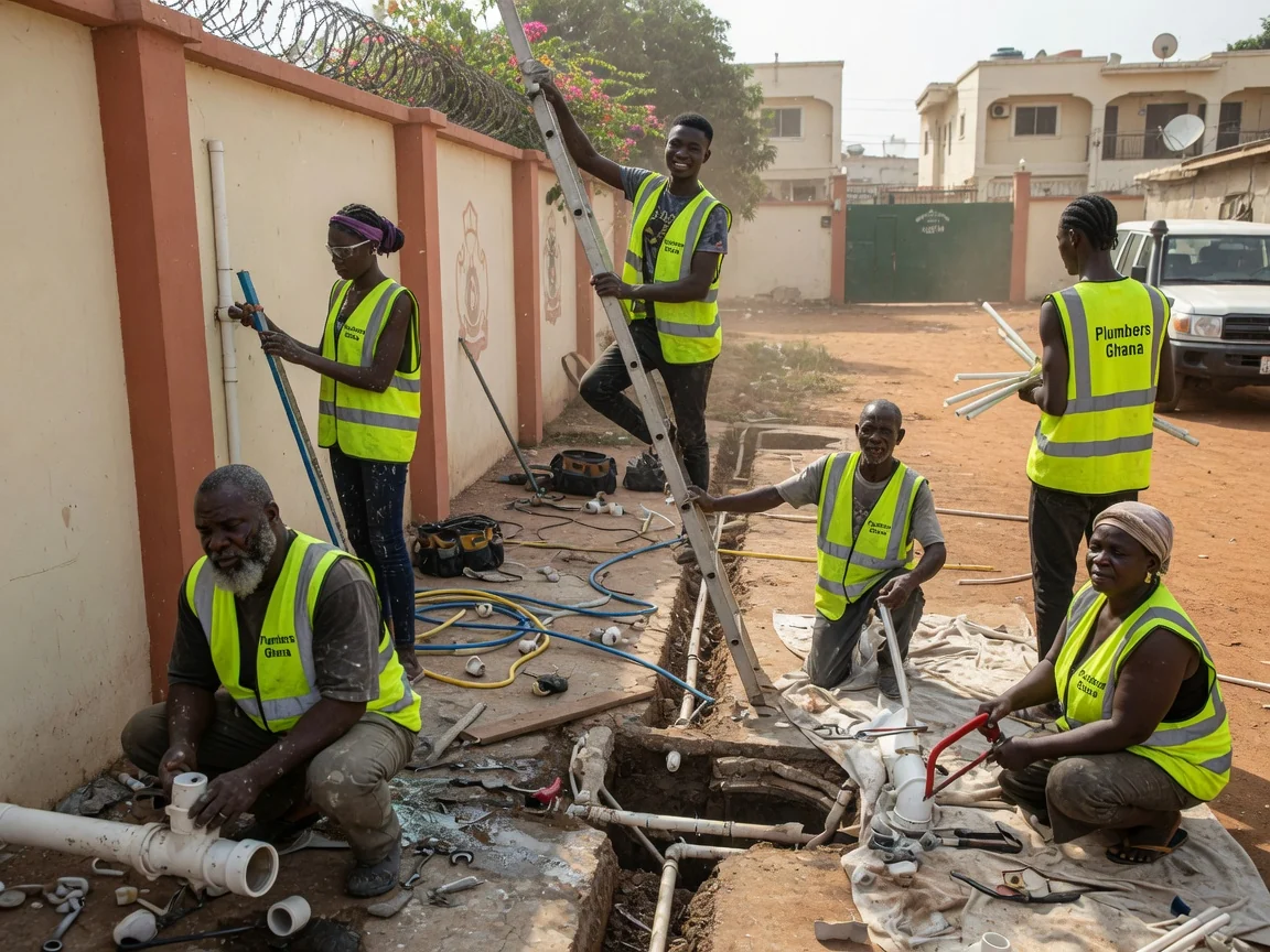 Embassy and diplomatic compound plumbing in Accra — embassy compound water storage tanks cantonments accra plumbersghana, Accra Ghana
