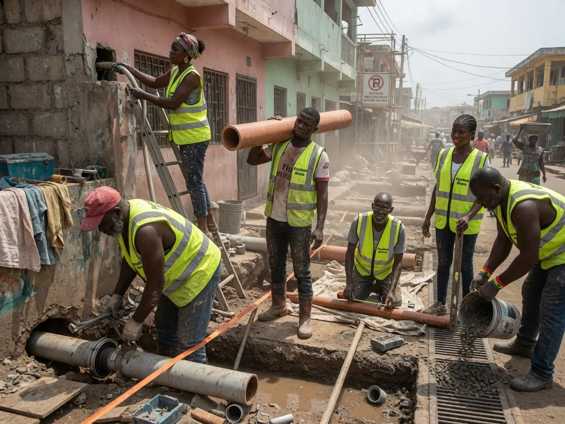 Commercial drainage systems in Accra — septic tank soakaway construction clay soil accra plumbersghana, Accra Ghana