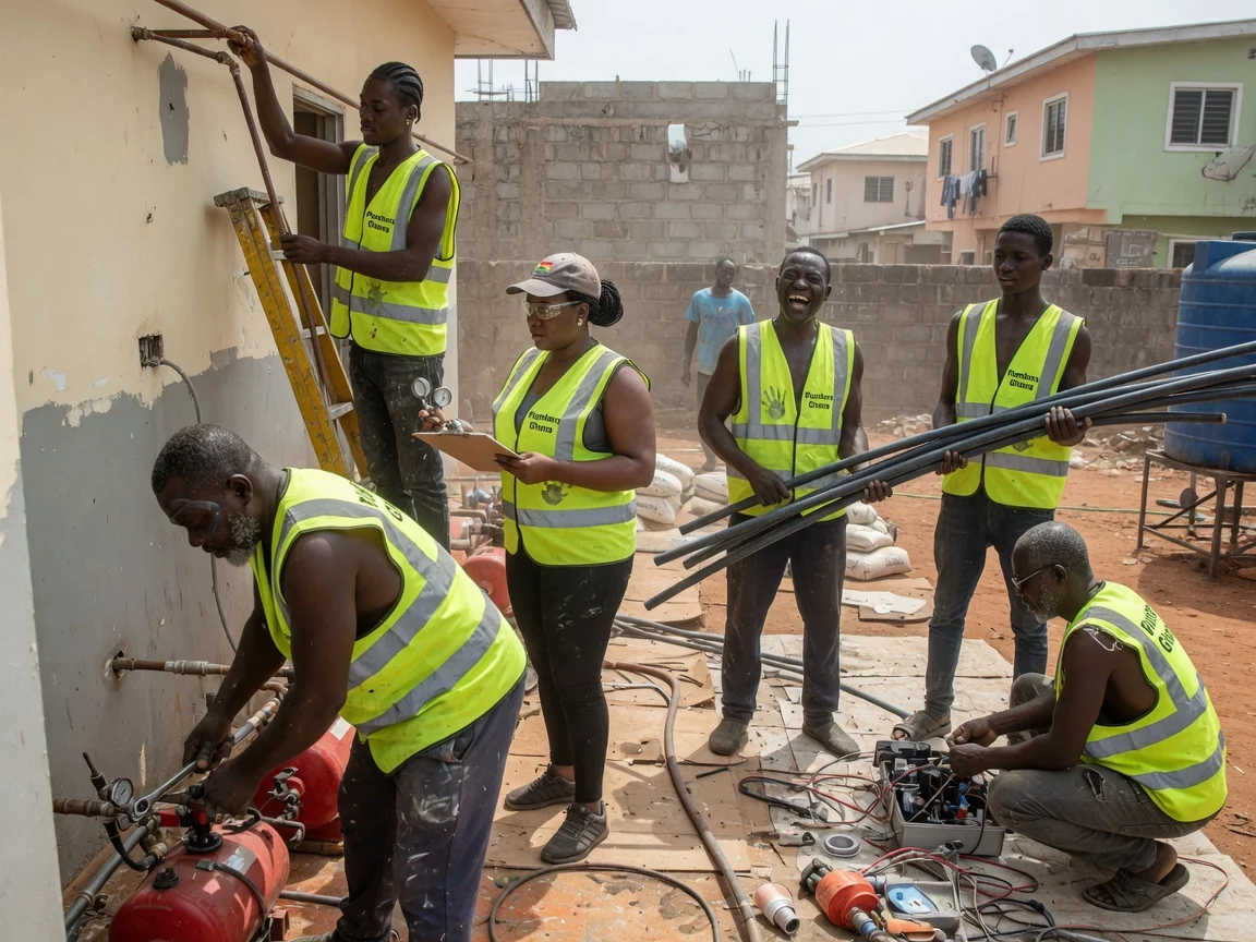Water pressure and booster systems in Accra — water booster pump pressure tank installation east legon plumbersghana, Accra Ghana