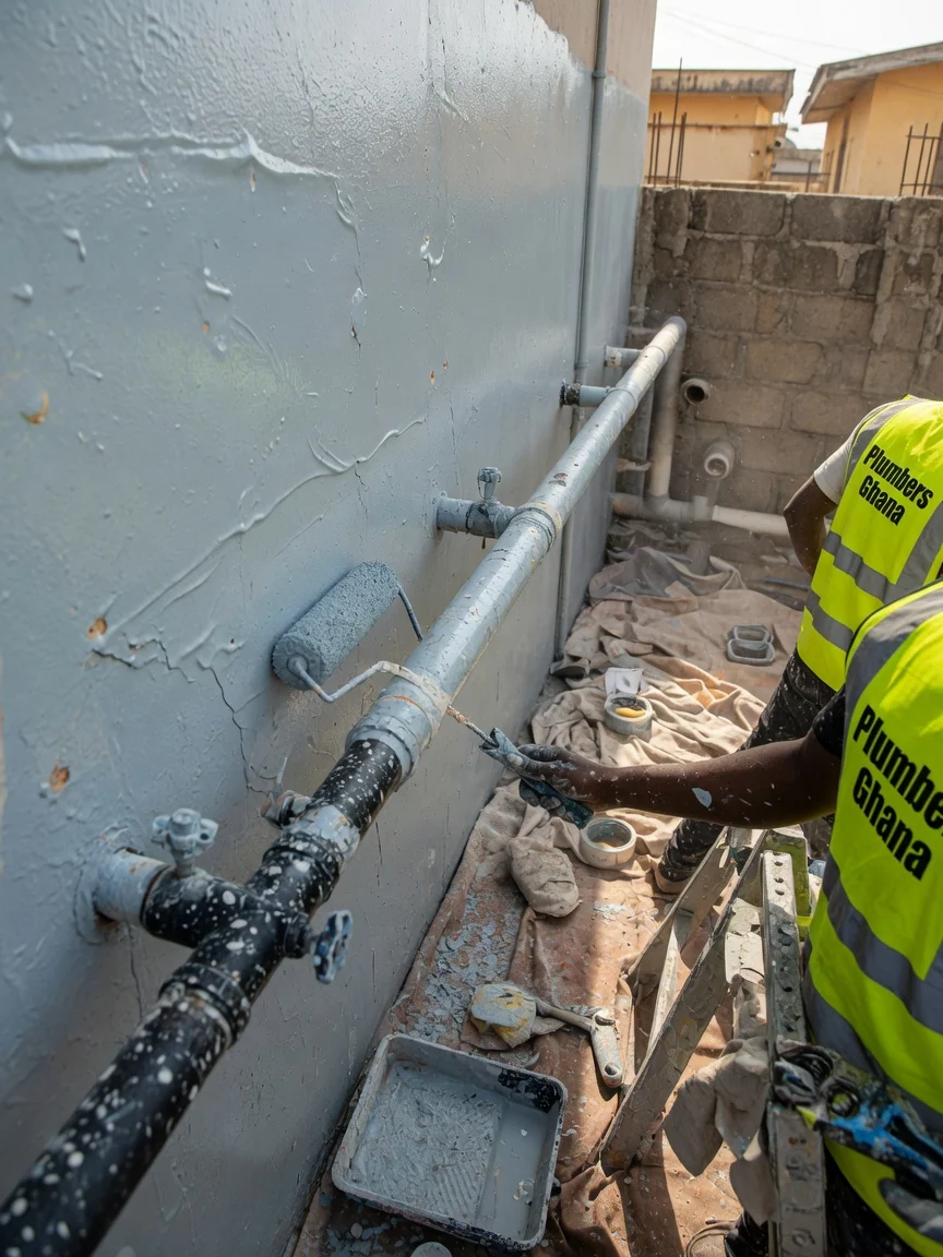 Planned plumbing maintenance for commercial properties in Accra — water heater pump valve service check detail plumbersghana, Accra Ghana