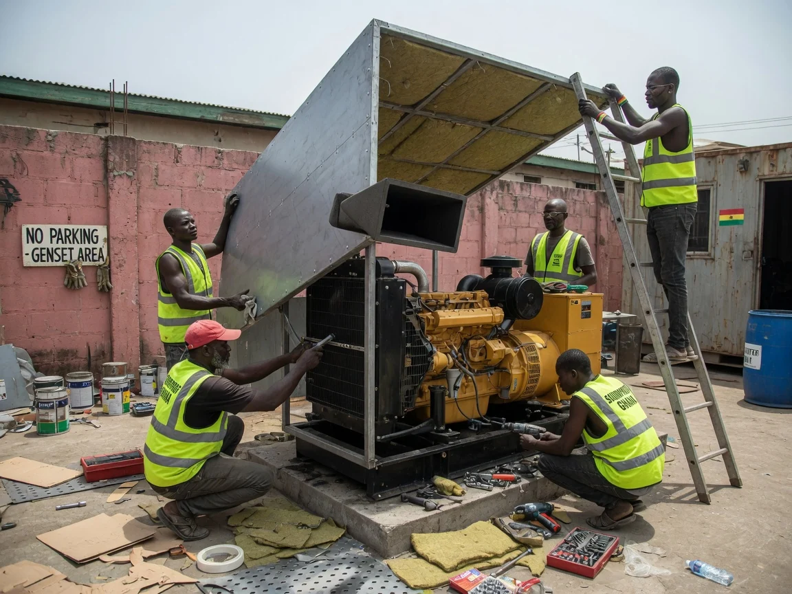 Generator acoustic enclosure fabrication in Tema and Accra — service generator acoustic enclosures tema soundproofghana, Accra Ghana