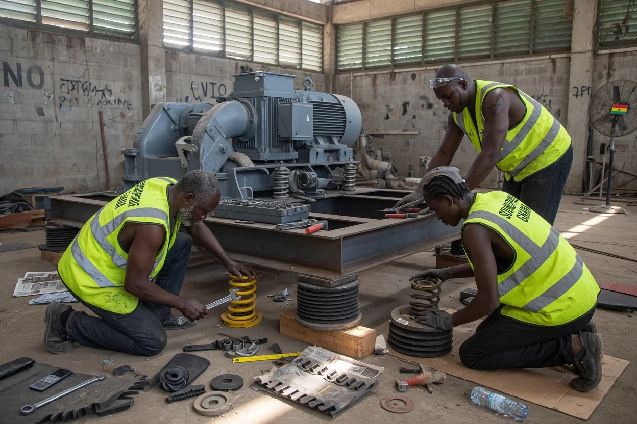 Vibration isolation and structure-borne noise control in Accra — service vibration isolation accra soundproofghana, Accra Ghana