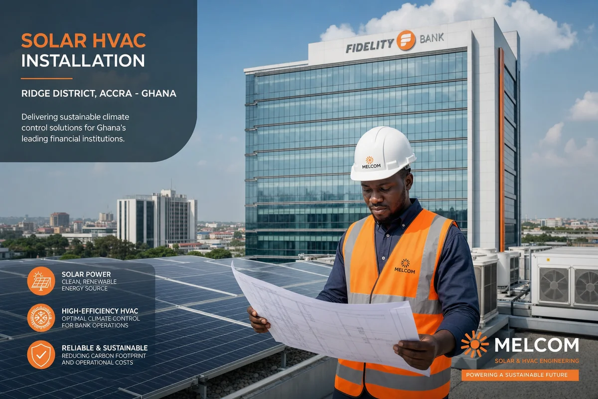 Banking and financial solar and cooling in Ridge, Accra