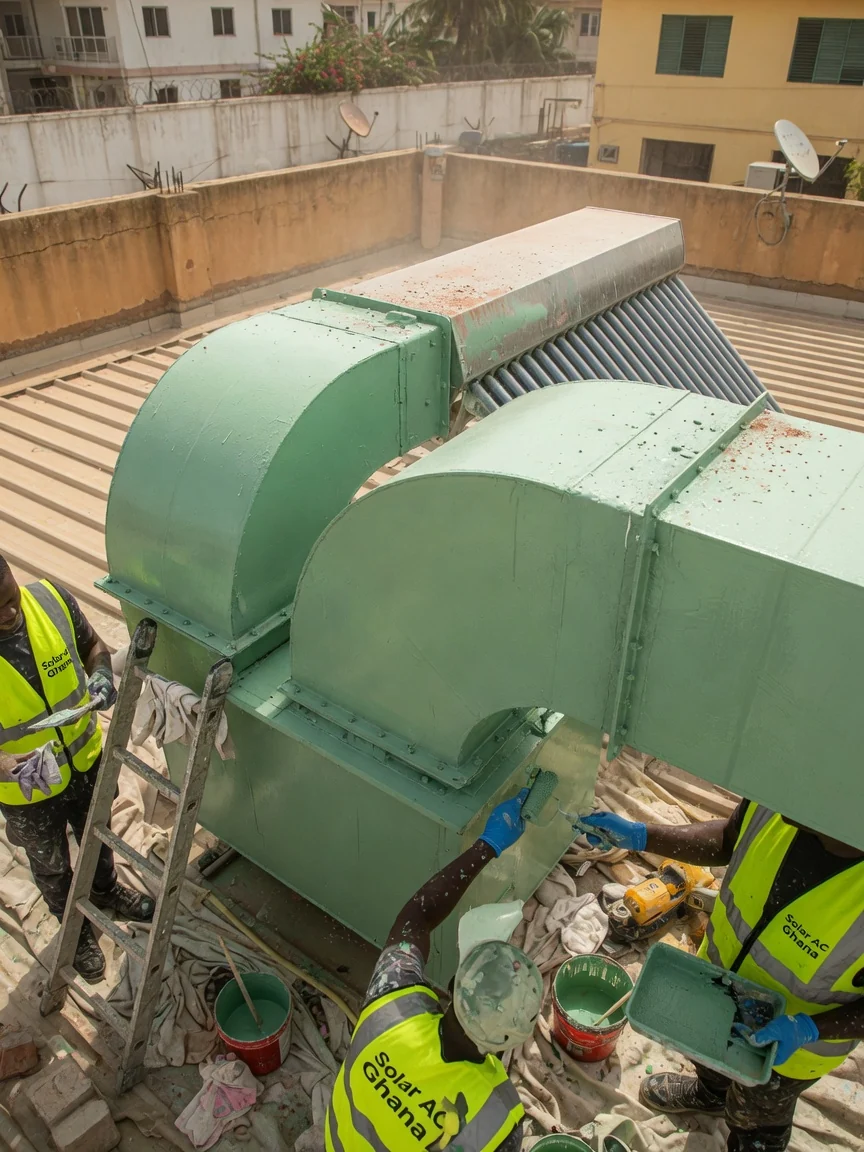 Embassy and diplomatic mission solar HVAC in Accra — chancery quiet split ac climate control detail solaracghana, Accra Ghana
