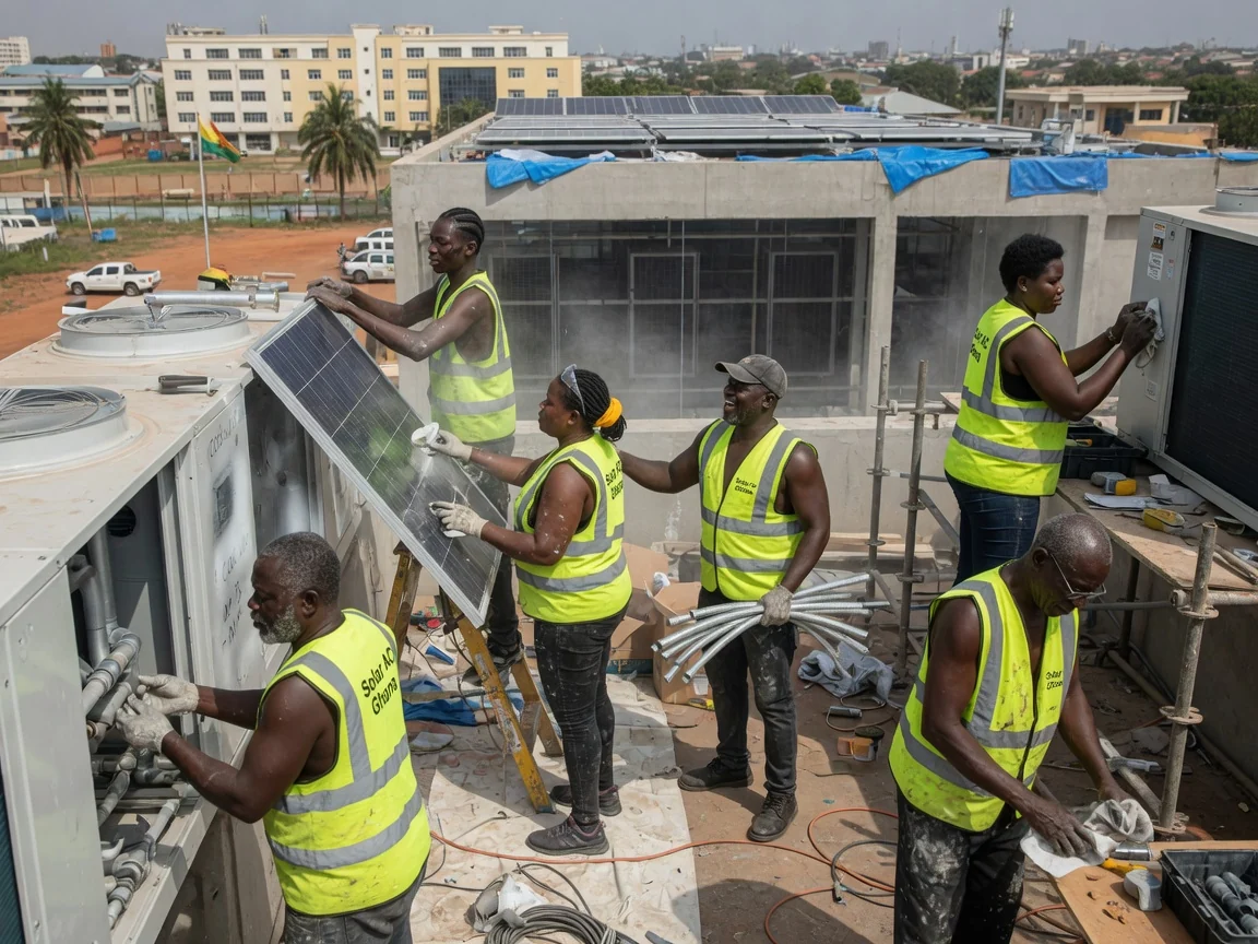 Data centre solar cooling in Accra — data center crac crah units cold aisle airport city accra solaracghana, Accra Ghana