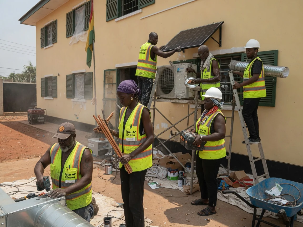 Embassy and diplomatic mission solar HVAC in Accra — embassy compound solar array rooftop cantonments accra solaracghana, Accra Ghana