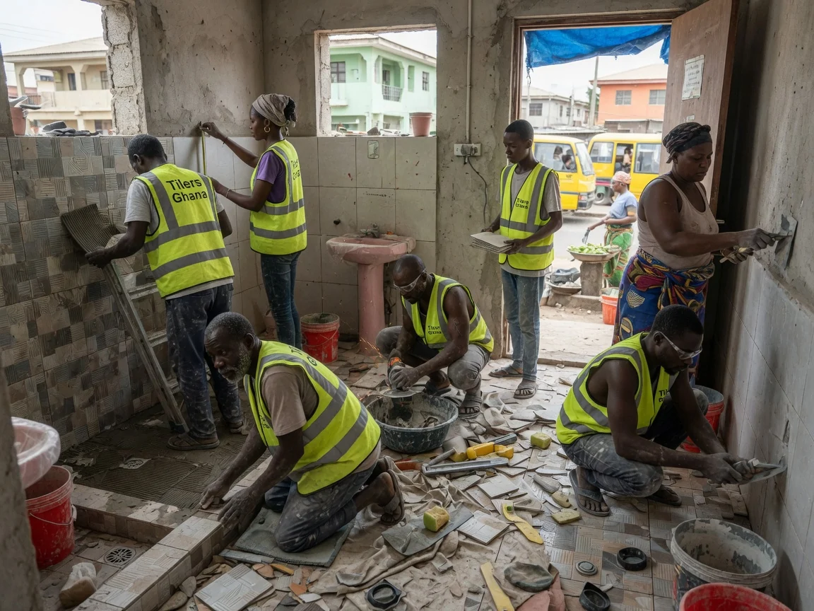 Anti-slip wet area tiling in Accra, Ghana — anti slip wet area r11 pool deck tile airport tilersghana, Accra Ghana