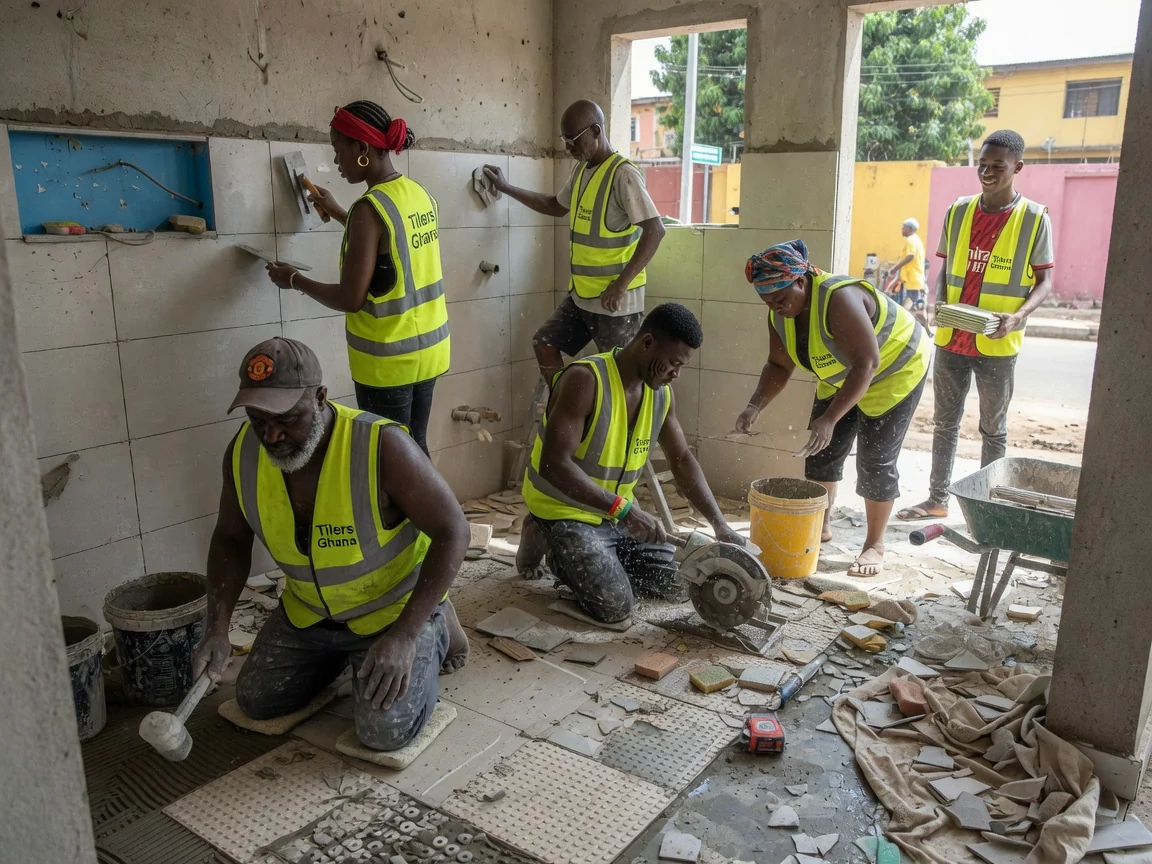 Anti-slip wet area tiling in Accra, Ghana — anti slip wet area waterproofing membrane shower cantonments tilersghana, Accra Ghana