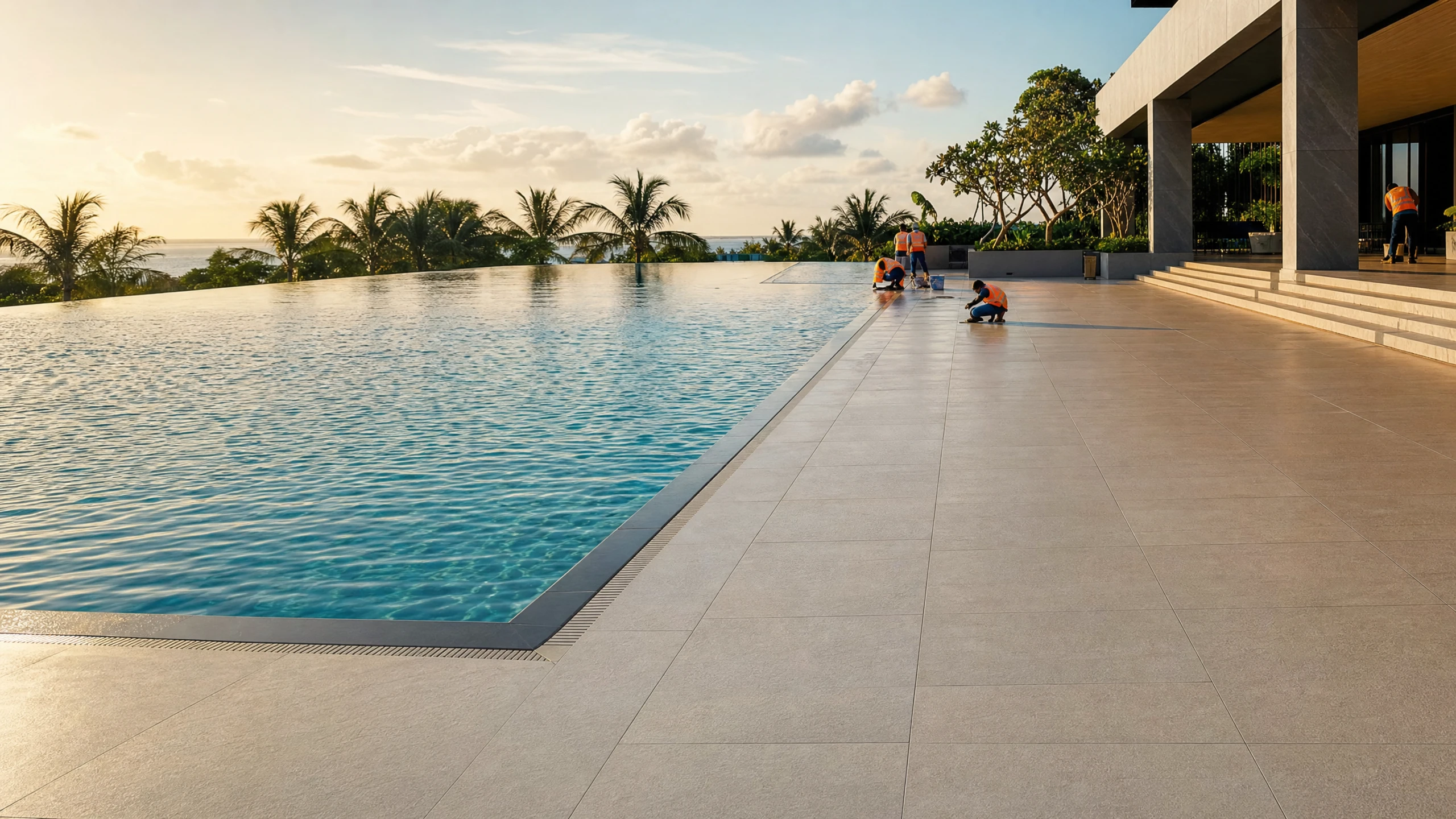 Anti-slip wet area tiling in Accra, Ghana — service anti slip wet area hotel pool accra, Accra Ghana