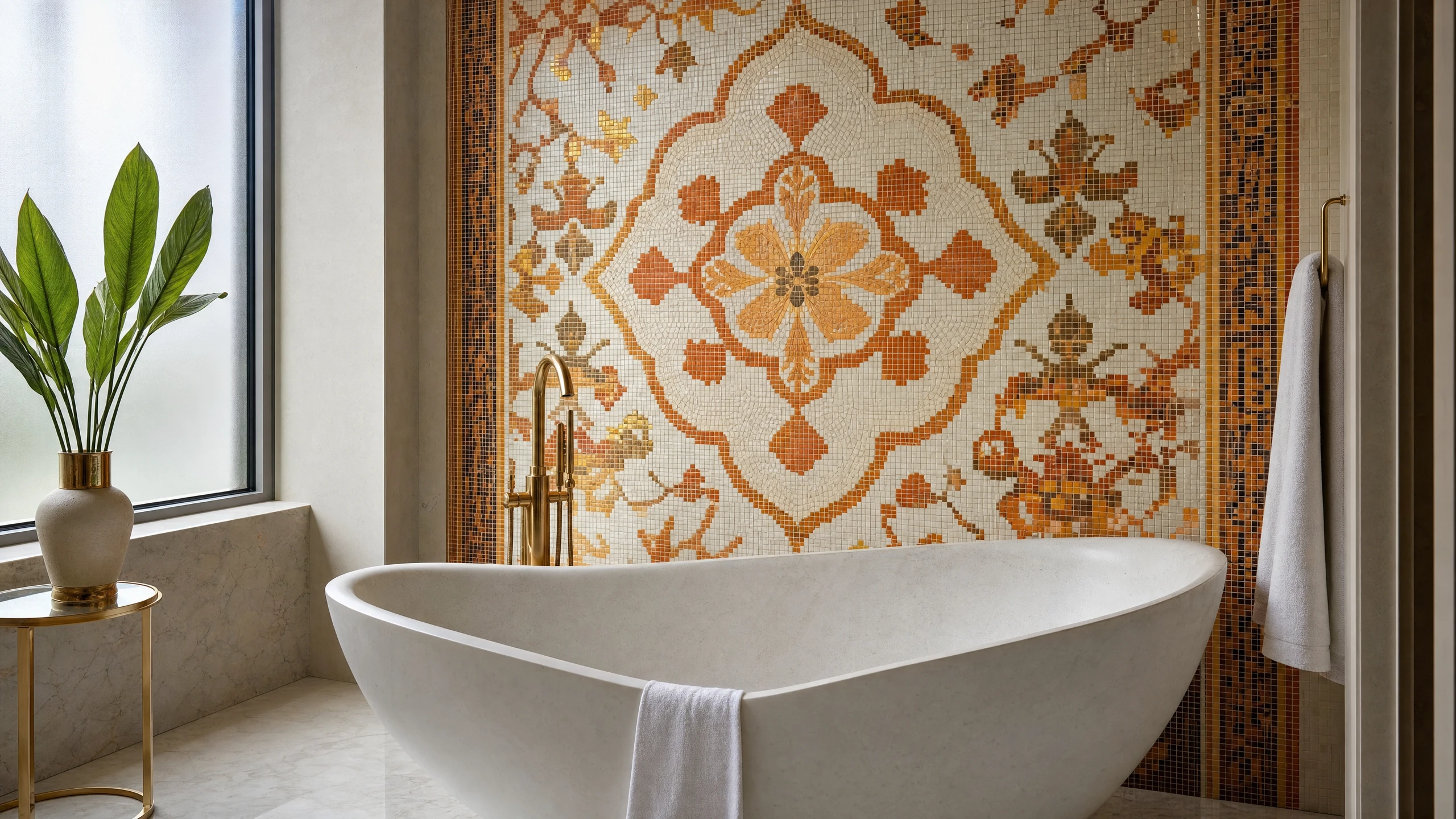 Mosaic feature tiling in Accra, Ghana — service mosaic feature tile luxury bathroom accra, Accra Ghana